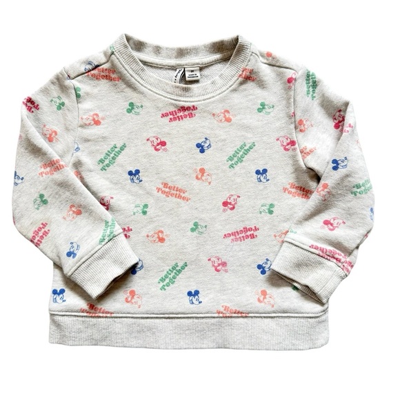 Disney x Janie and Jack Better Together Mickey Sweatshirt Gray Boy Girl 2T - Picture 1 of 4